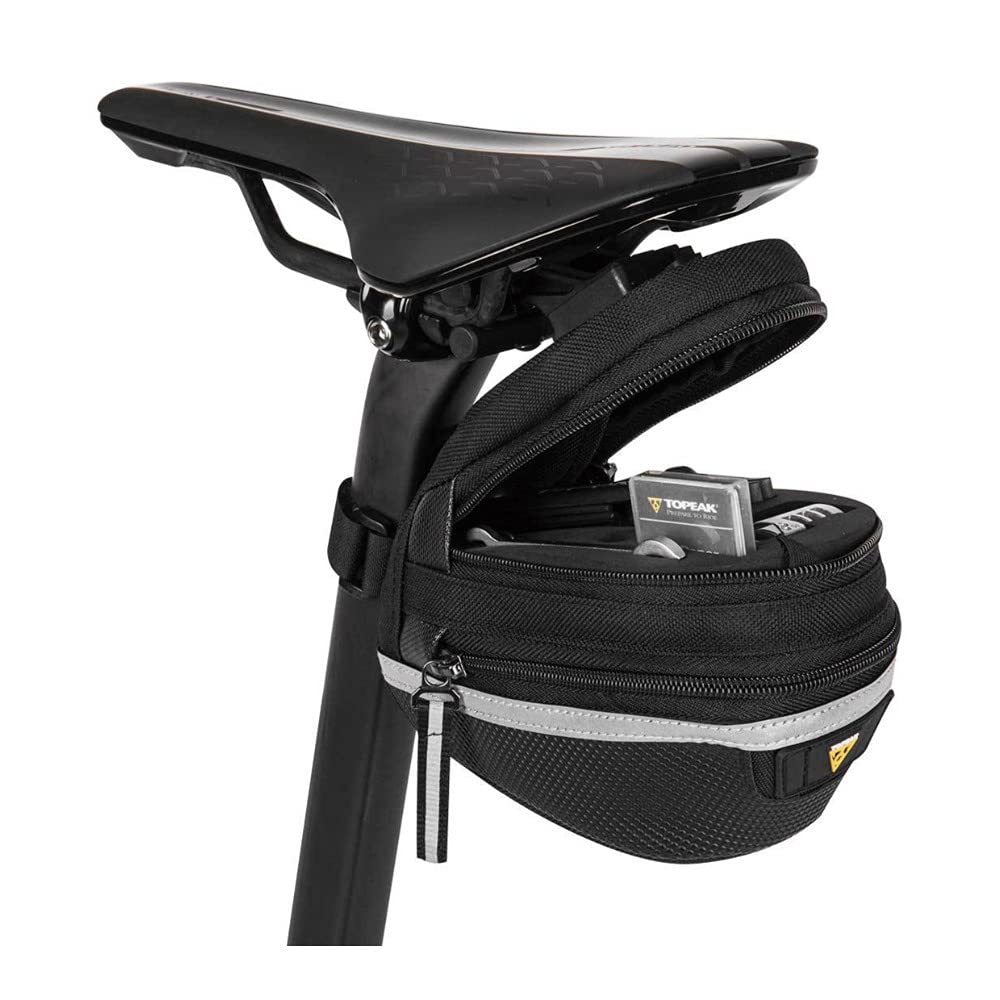 Topeak Survival Tool Wedge Pack II – 13-Function Integrated Tool Kit, Expandable 1000D Nylon Saddle Bag with QuickClick Mount