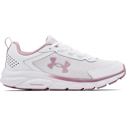 Under Armour Womens Charged Assert 9, White (101)/Mauve Pink, 10 Wide US