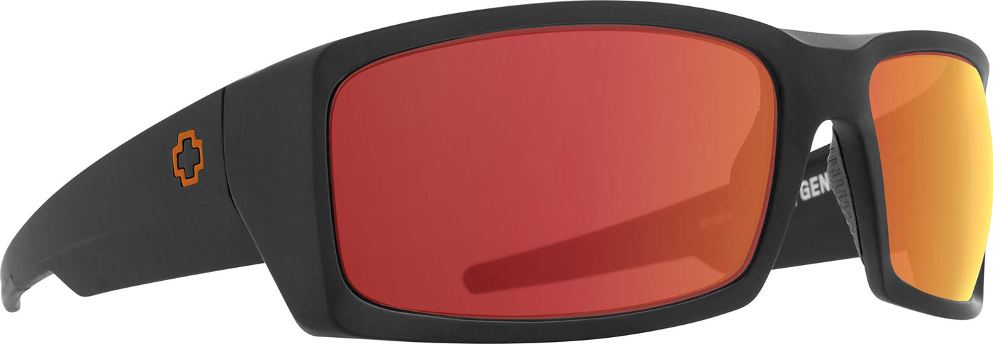 General Dale Jr Matte Black - HD Plus Gray Green with Orange Spectra Mirror