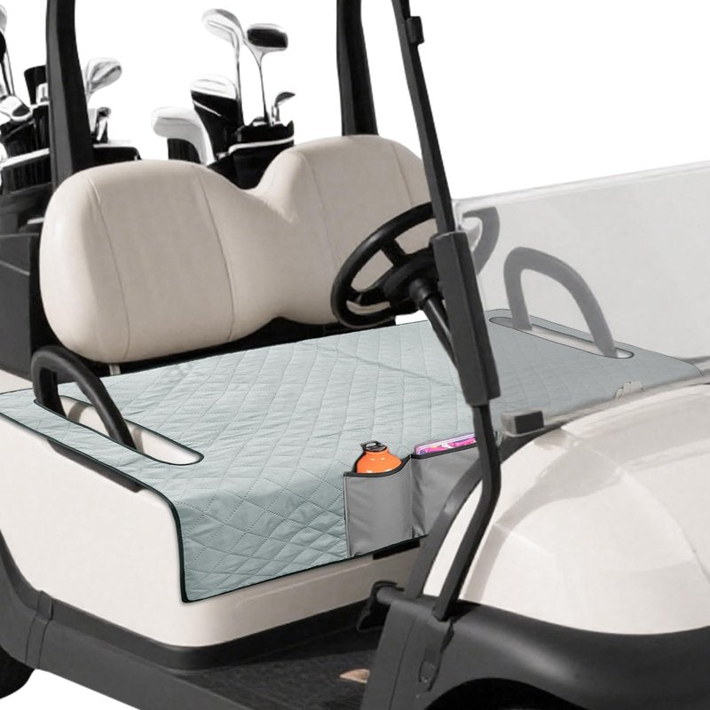 Grekos Golf Cart Seat Covers, Golf Cart Seat Covers with Front Seat 4 Pockets Anti-Slip Low Surface Design 39''x 22'' for Universal Golf Accessories, Non-Slip Easy to Clean, Gray