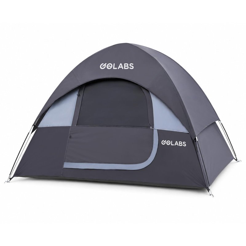 Golabs CT1 2 Person Camping Tent, Easy Set Up in 3 Mins, PU1500mm Waterproof w/Mesh Top & Door with Ventilation, Lightweight 4.4lbs Portable Family Tent with Carry Bag &Interior Storage Pockets &Hook
