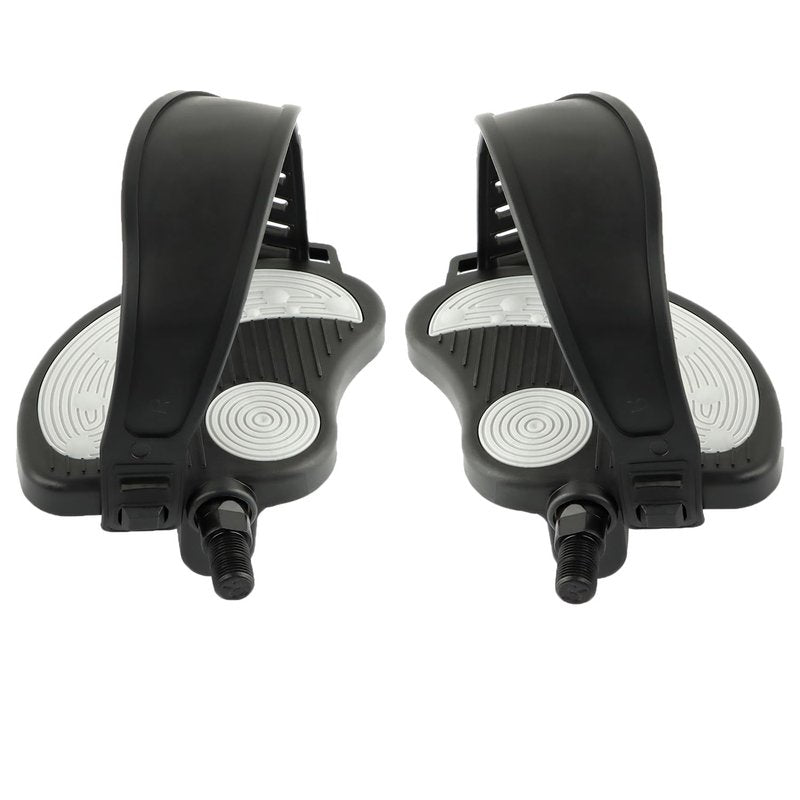 Reicyfang Exercise Bike Pedals with Straps, Stationary Recumbent Bike Pedals, 9/16" Thread for Spin Bike, Indoor Stationary Exercise Bike, Stationary Recumbent Bicycle Replacement Parts, Short Axis