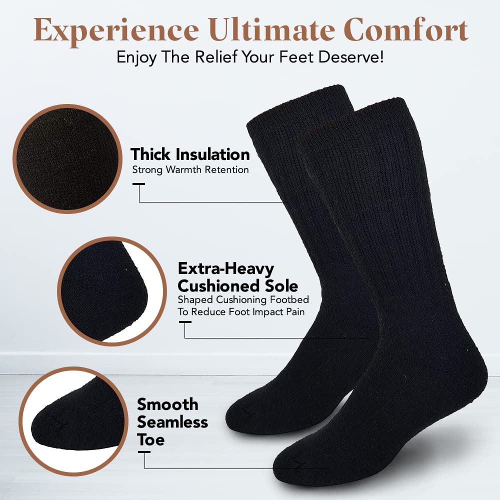 Debra Weitzner Merino Wool Socks for Men and Women 6 Pairs Thermal Warm Winter Socks Hiking Insulated Boot Socks