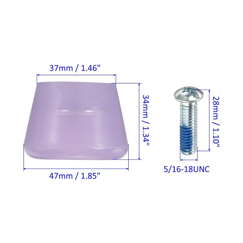 M METERXITY Roller Skate Stopper - Rubber Brake Block Toe Stops, Adjustable with Screwdriver, Apply to Roller Skate (1.46 Inch 1.85 Inch Dia, Purple)