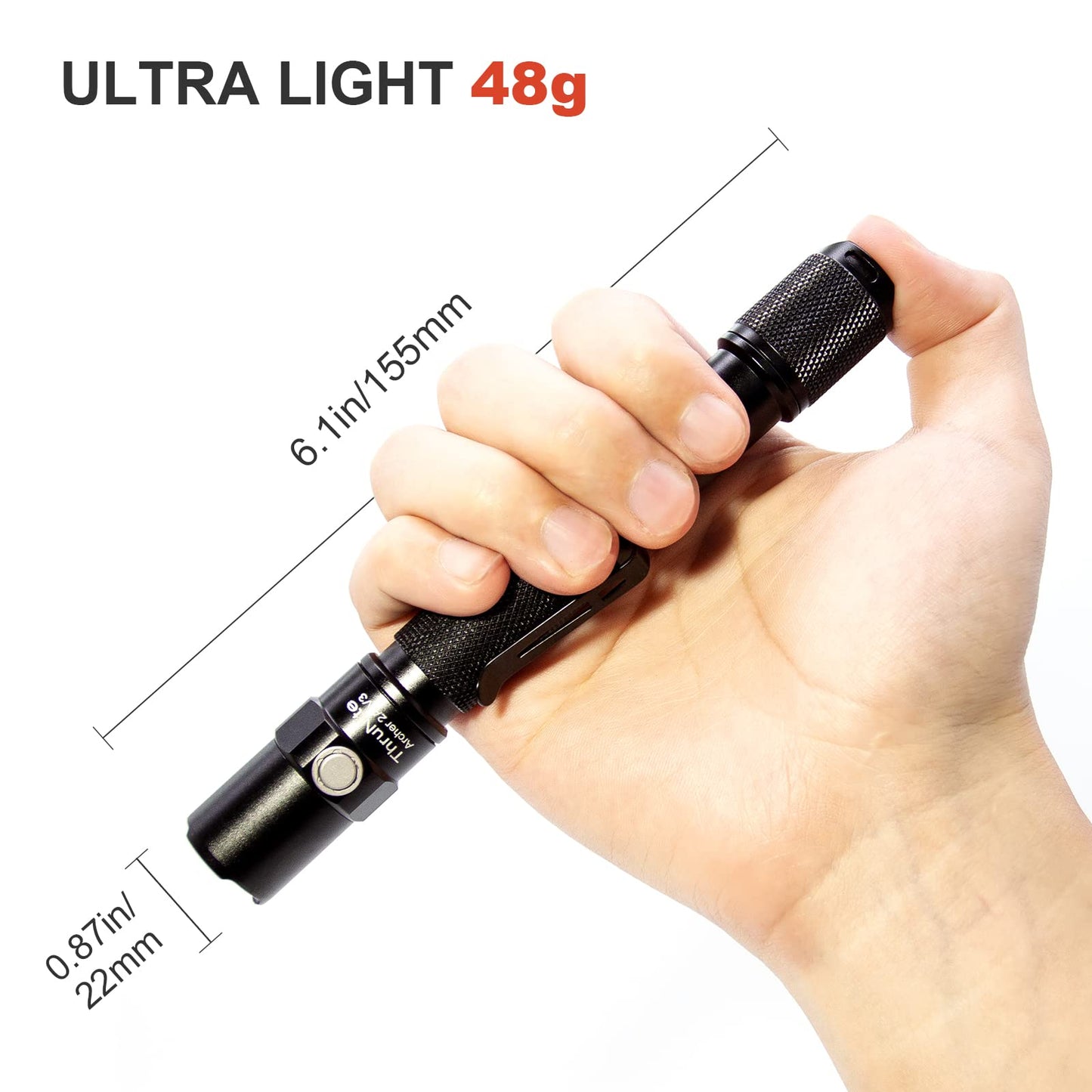 ThruNite 2PCS Archer 2A V3 Cool White LED Flashlight 500 Lumens, Mini AA Flashlight with Lanyard, IPX8 Water-Resistant Dual Switch Outdoor Flash Light - CW