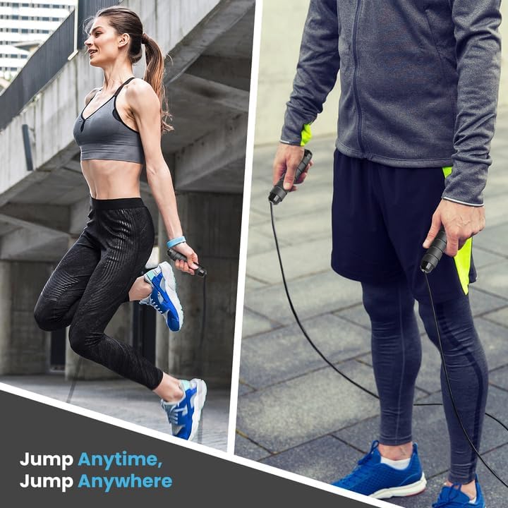 Adjustable Jump Rope for Workout | Tangle-Free Foam Handles - Ideal for Kids & Adults, Cardio & Endurance Training