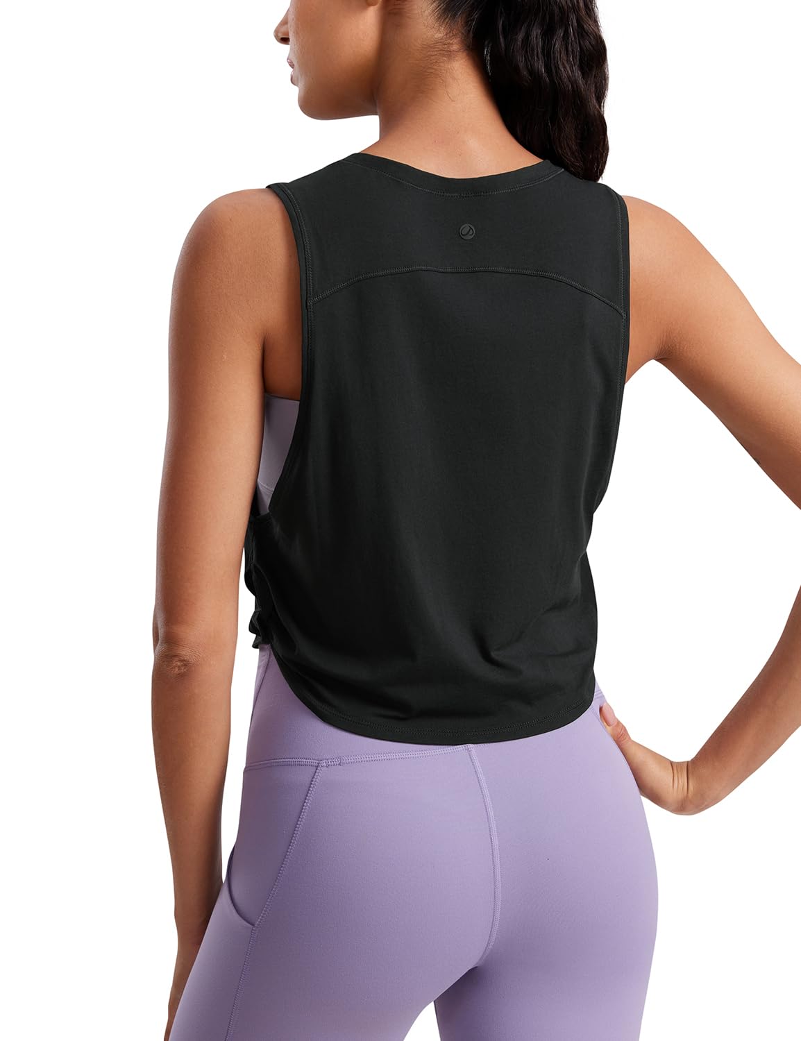 CRZ YOGA Pima Cotton Dropped Armhole Tank Black XX-Small
