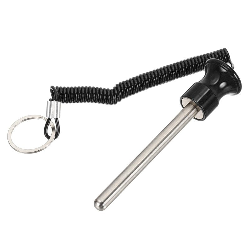 PATIKIL Weight Stack Pin, 3/8" Dia Magnetic Gym Selector Pin 4-1/8" Length Universal Weight Stack Replacement with Pull Rope for Home Commercial Gym Club Black
