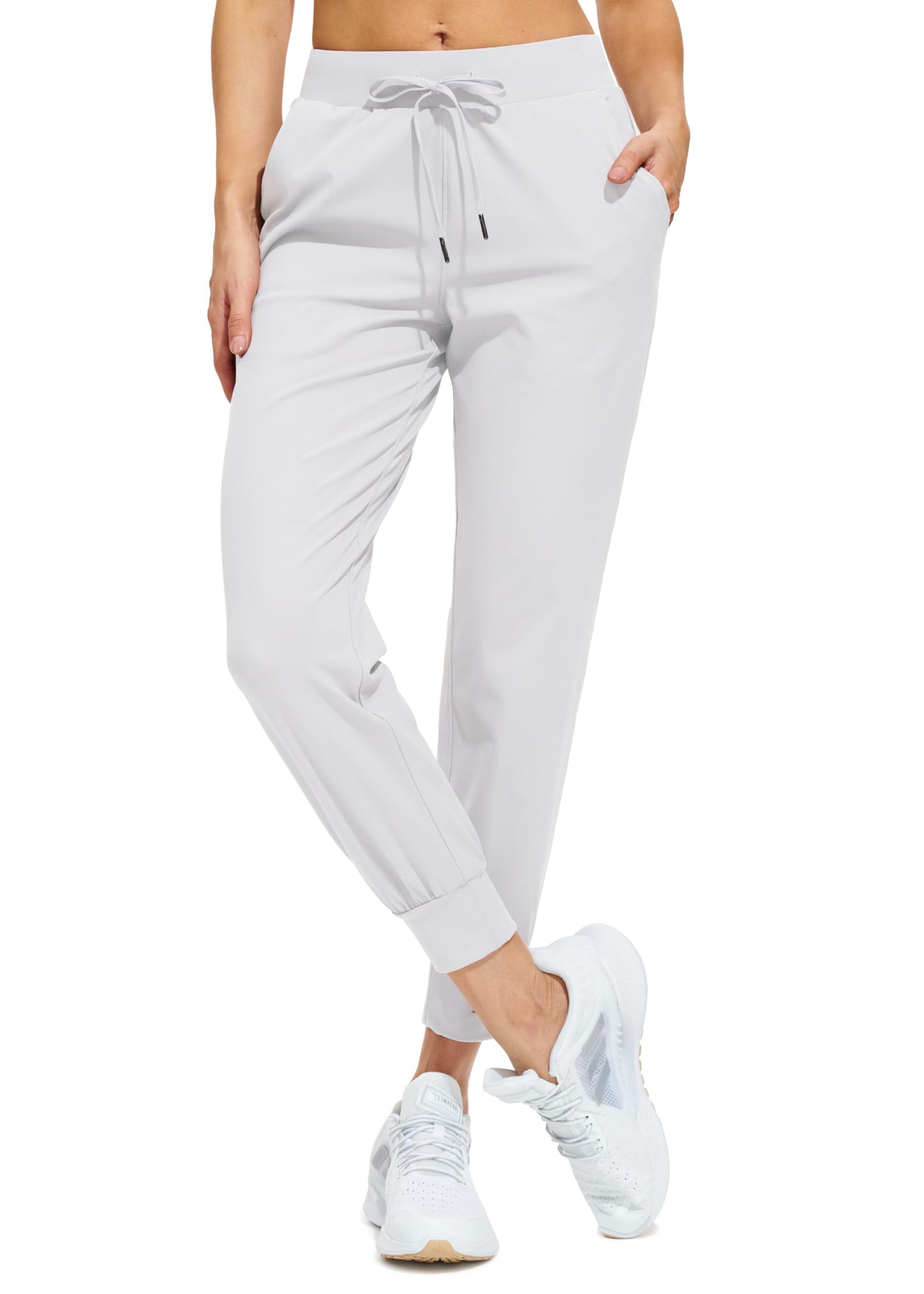Libin Joggers for Women Yoga Sweatpants Athletic Dance Workout Leggings Tapered Lounge Casual Teacher Pants for Running Cloths, White 3XL