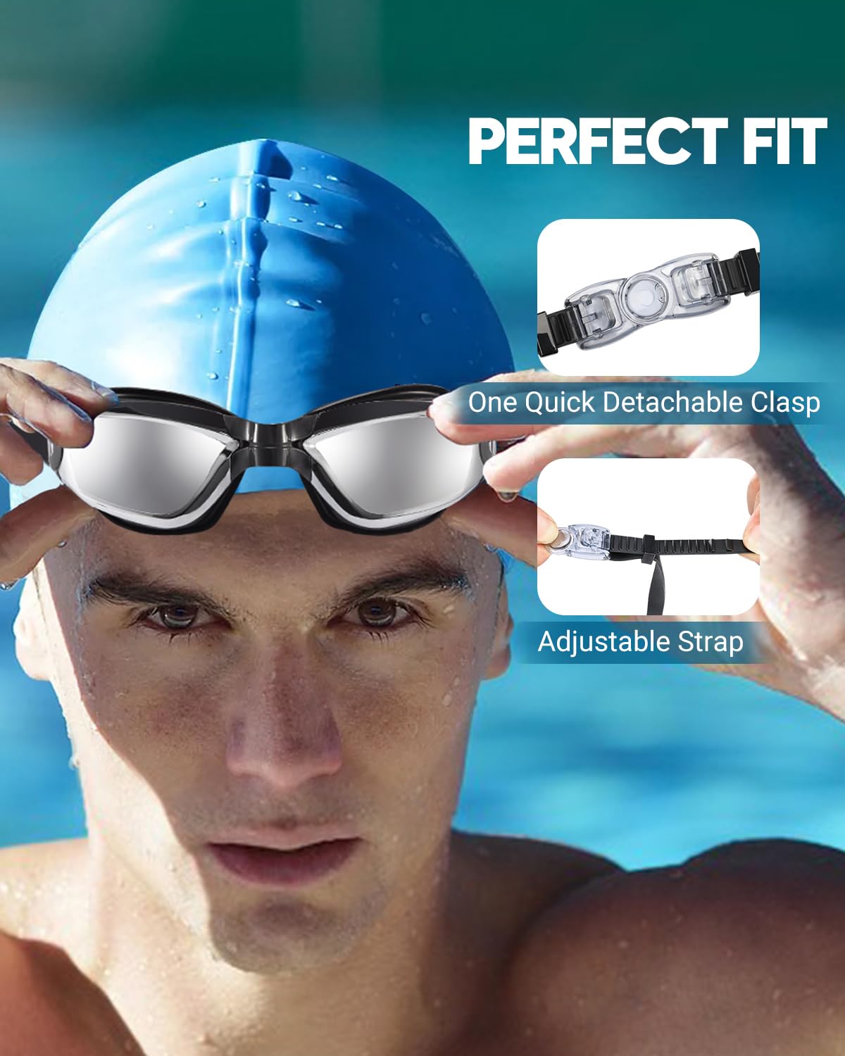 Vorshape Swim Goggles Pack of 2 Swimming Goggle No Leaking Adult Men Women Youth