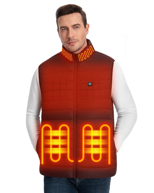 SIMQELLI Men's Lightweight Heated Vest, 3 Heating Levels 4 Heating Zones Outdoor Recreation Vests for Men Women with 10000mAh Battery Pack (M,Black)