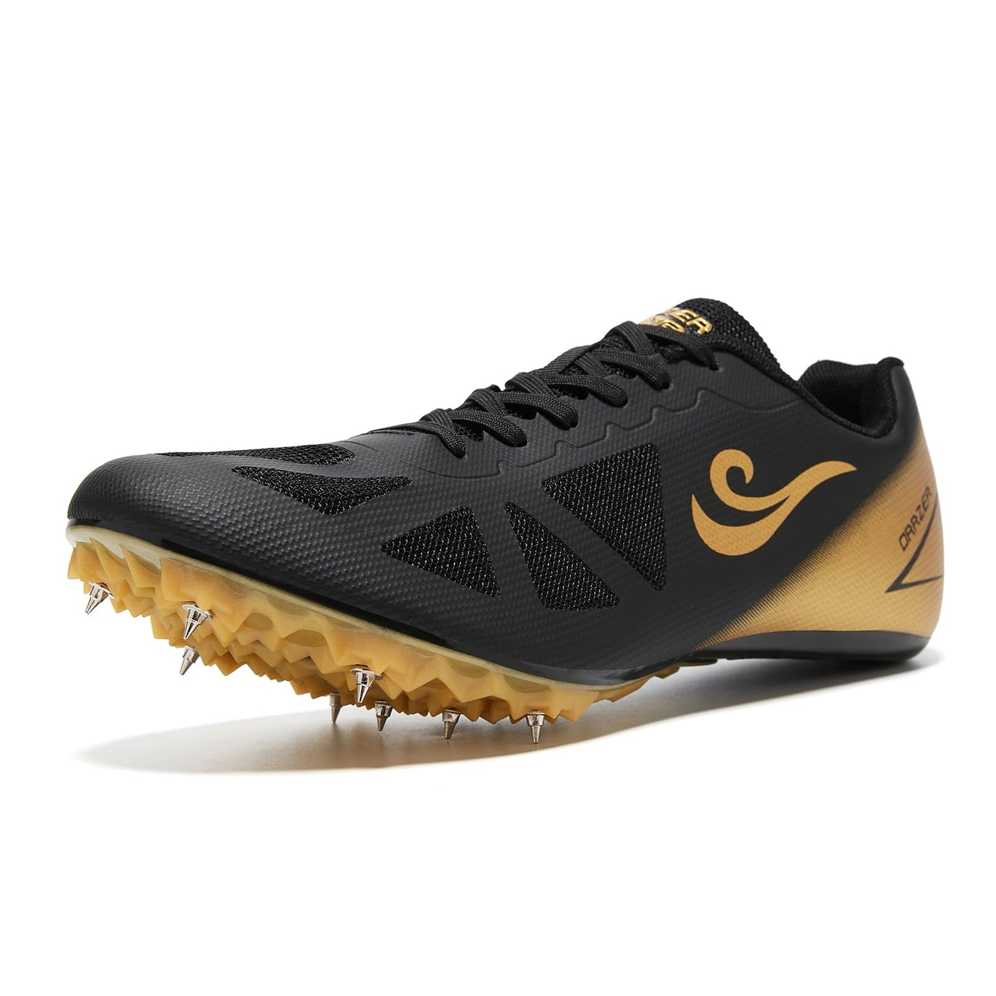 ORRZER Men's Track and Field Spikes Shoes for Women Lightweight Running and Jumping Sneakers Black/Gold