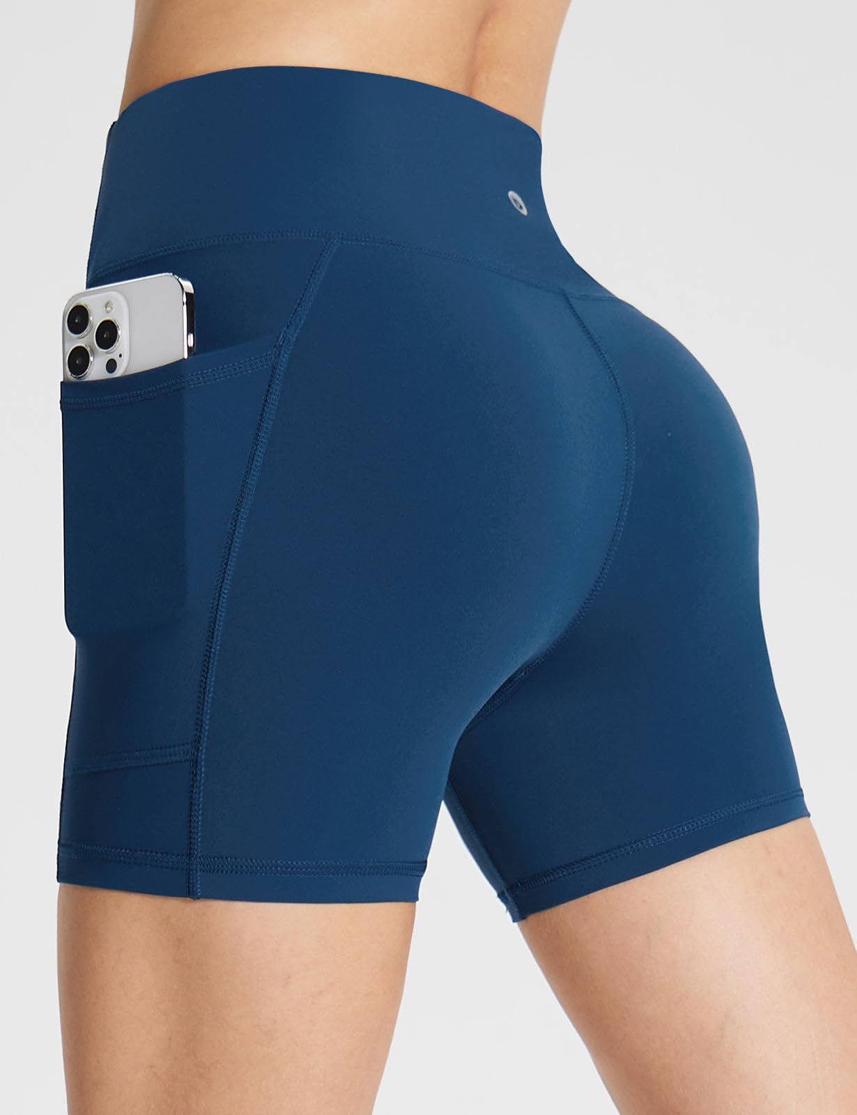 baleaf Womens Spandex Shorts 8" Lycra Compression Shorts Blue XL