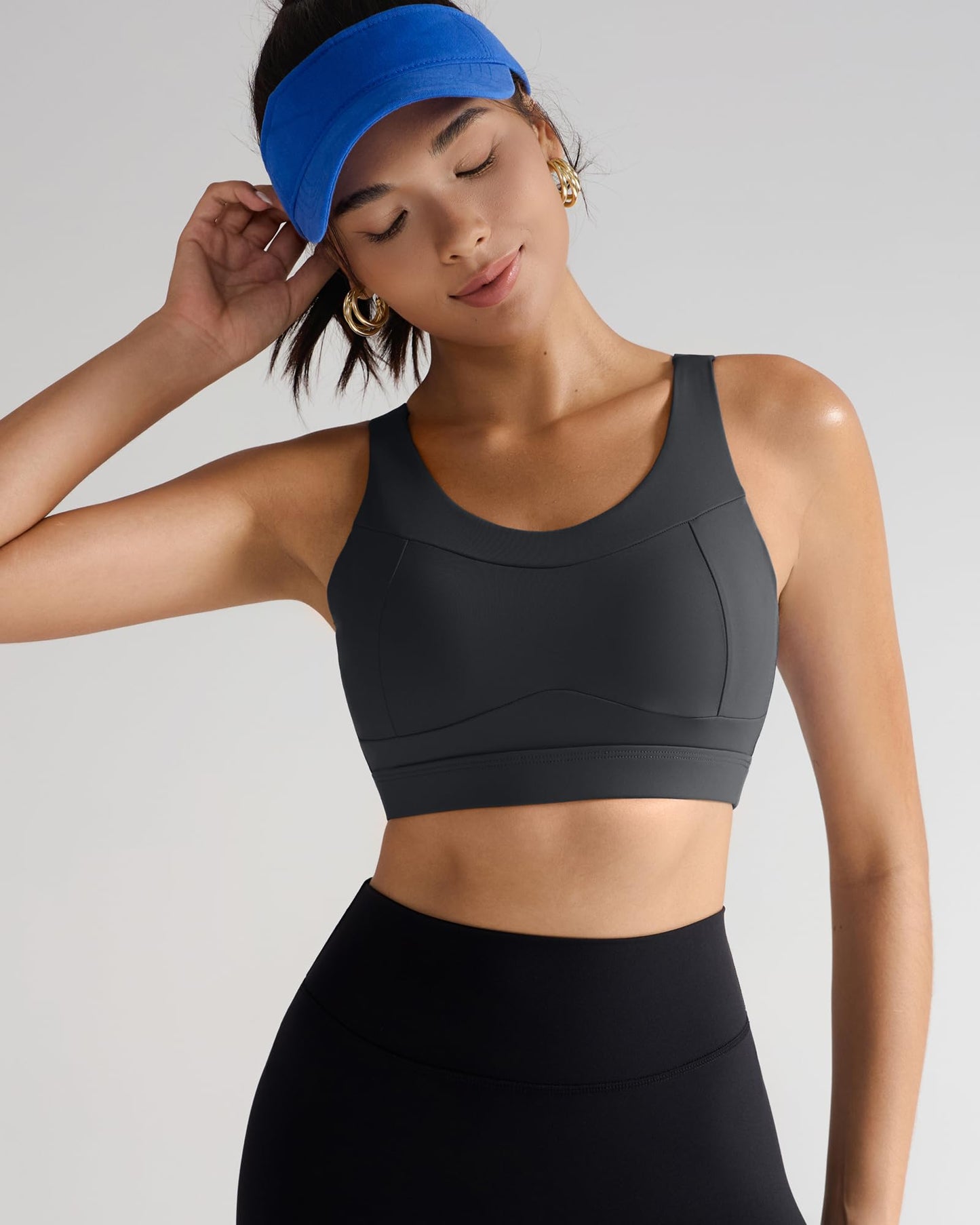 RUNNING GIRL High Impact Sports Bras for Women,Racerback Bra Workout Crop Tops for Women(WX2667 Black,3XL)