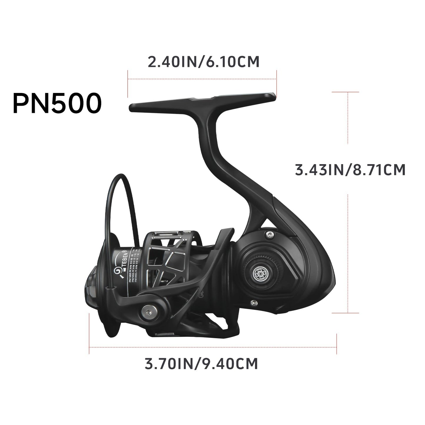 TEBEN PN Ultralight Carbon Fiber Frame Spinning Reel, Saltwater/Freshwater Fishing Reel (PN, 500)