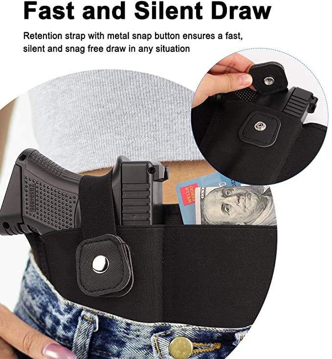 Belly Band Holsters for Concealed Carry: Aomago Gun Holster for Women | Men Fits Glock | Smith Wesson | Taurus | Ruger and More Breathable Neoprene - Waistband Holster for Most Pistols and Revolvers