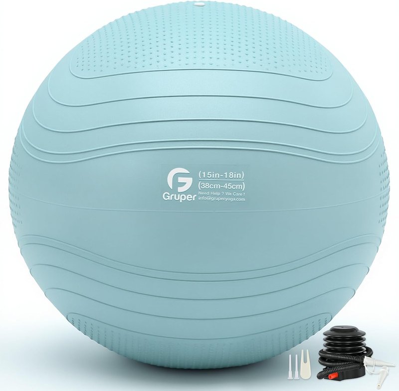 Yoga Ball - Extra Thick Anti-Burst Exercise Ball for Stability & Fitness | 4 Sizes Available with Pump
