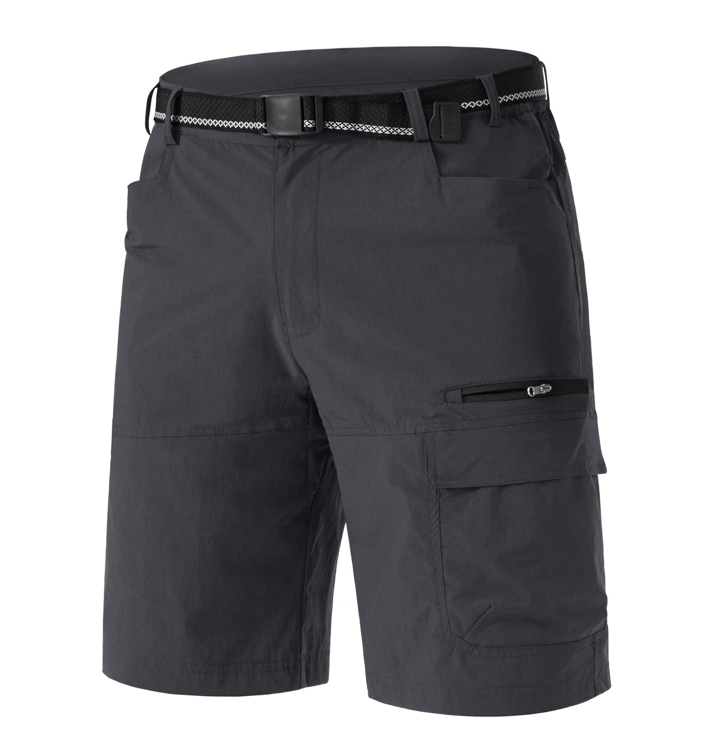 TACVASEN Mens Shorts Casual Golf Dress 10" Summer Cargo Travel Shorts Lightweight Quick Dry Water Resistant Hiking Fishing Dark Gray 40