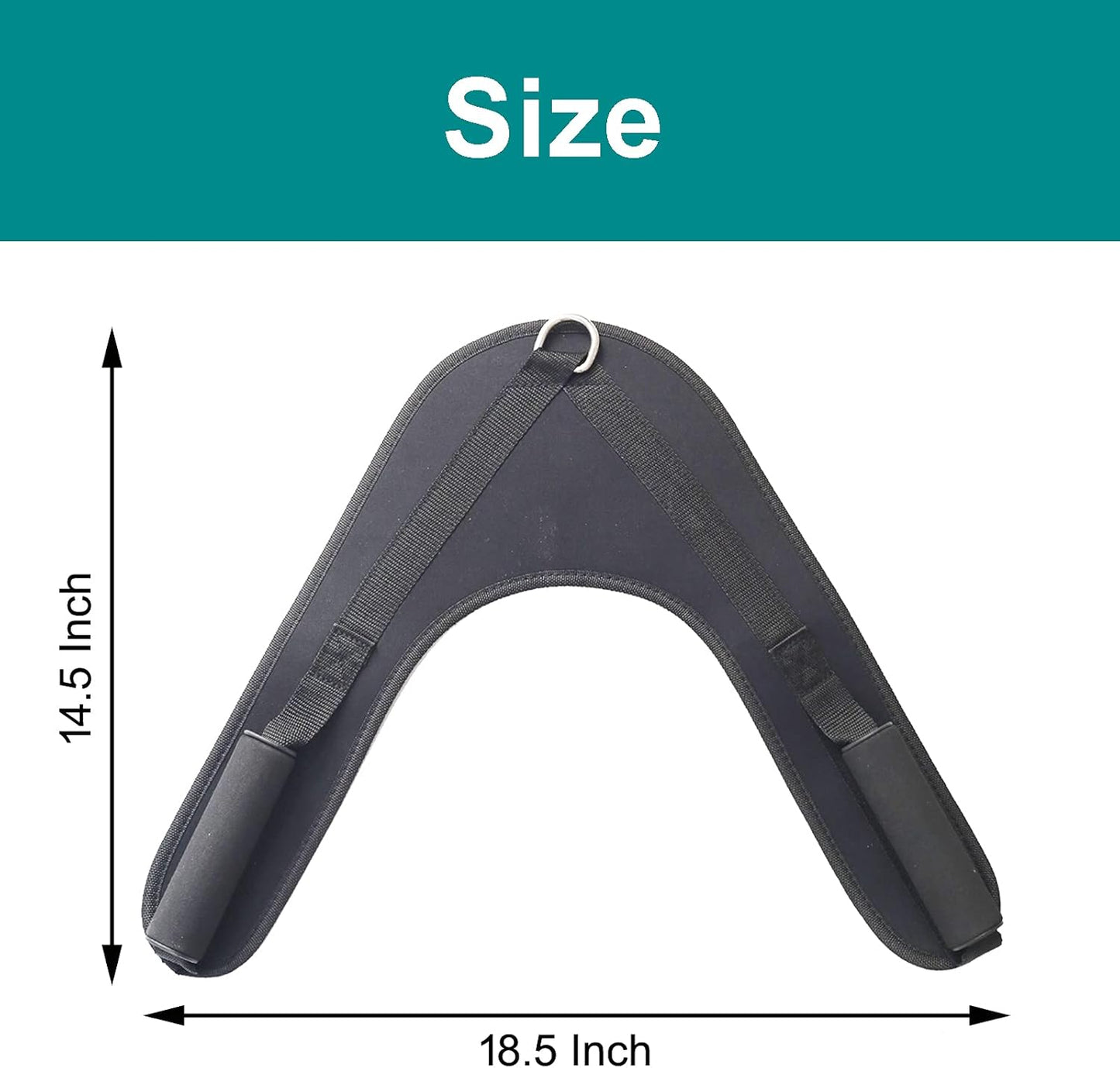 Abdominal Crunch Harness - V-Shape Exercise Straps for Cable Machines | Black Shoulder Support