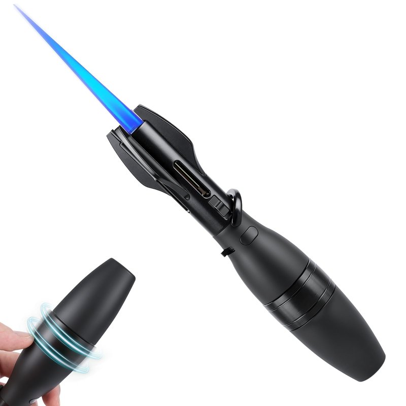 CHOICEDC Torch Lighter, Bright Fire Cool Blazara Lighters with Safety Lock, Funny Spinning Wheel, Refillable Butane Torch, Windproof Adjustable Jet Flame Lightsaber Lighters for Candles BBQ Cooking