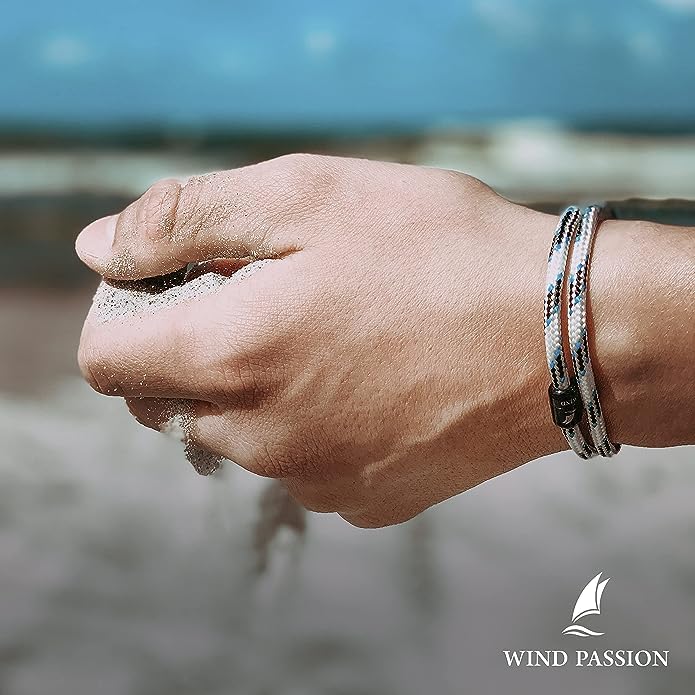 Wind Passion - Paracord Mens Bracelet - Bracelet for Women - Rope Bracelet String With Magnetic Clasp - Wrist Surfer Bracelet - Handmade Surfer Magnetic Bracelets - Sturdy & Waterproof