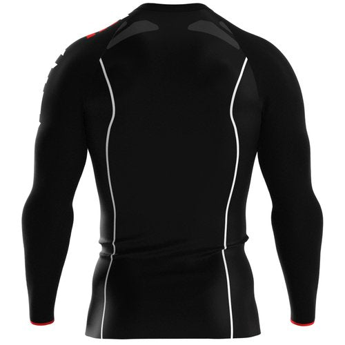 KOMBAT USA Rash Guard for Men Knight Wing | Mens Long Sleeve Rash Guard | Compression Shirt | BJJ Rash Guards for Men (as1, Alpha, x_l, Regular, Regular, Black)