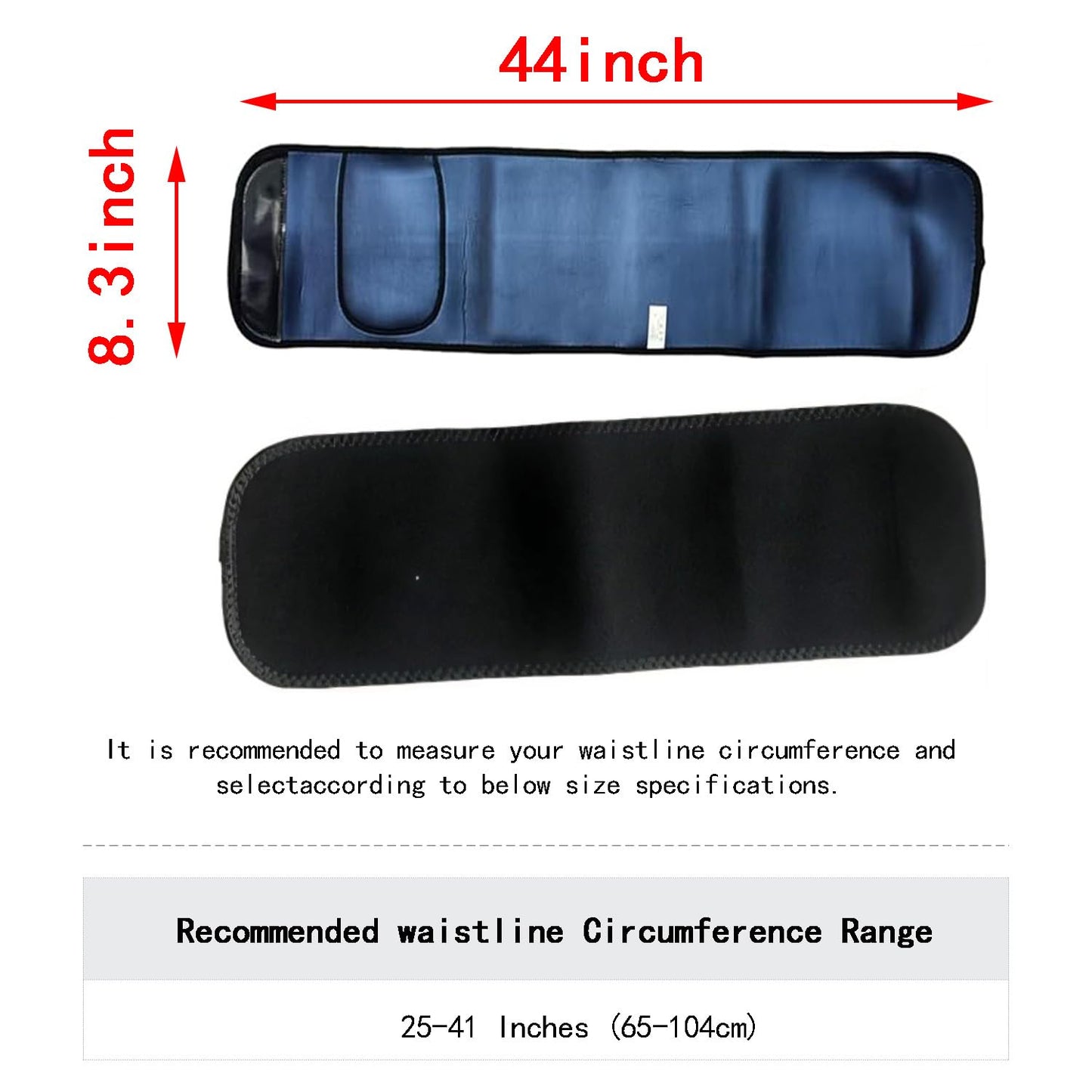 Waist Trainer for Women & Men – Sweat Belt Trimmer, Neoprene Belly Band for Weight Loss, Workout & Core Support – Adjustable (Blue, Medium)