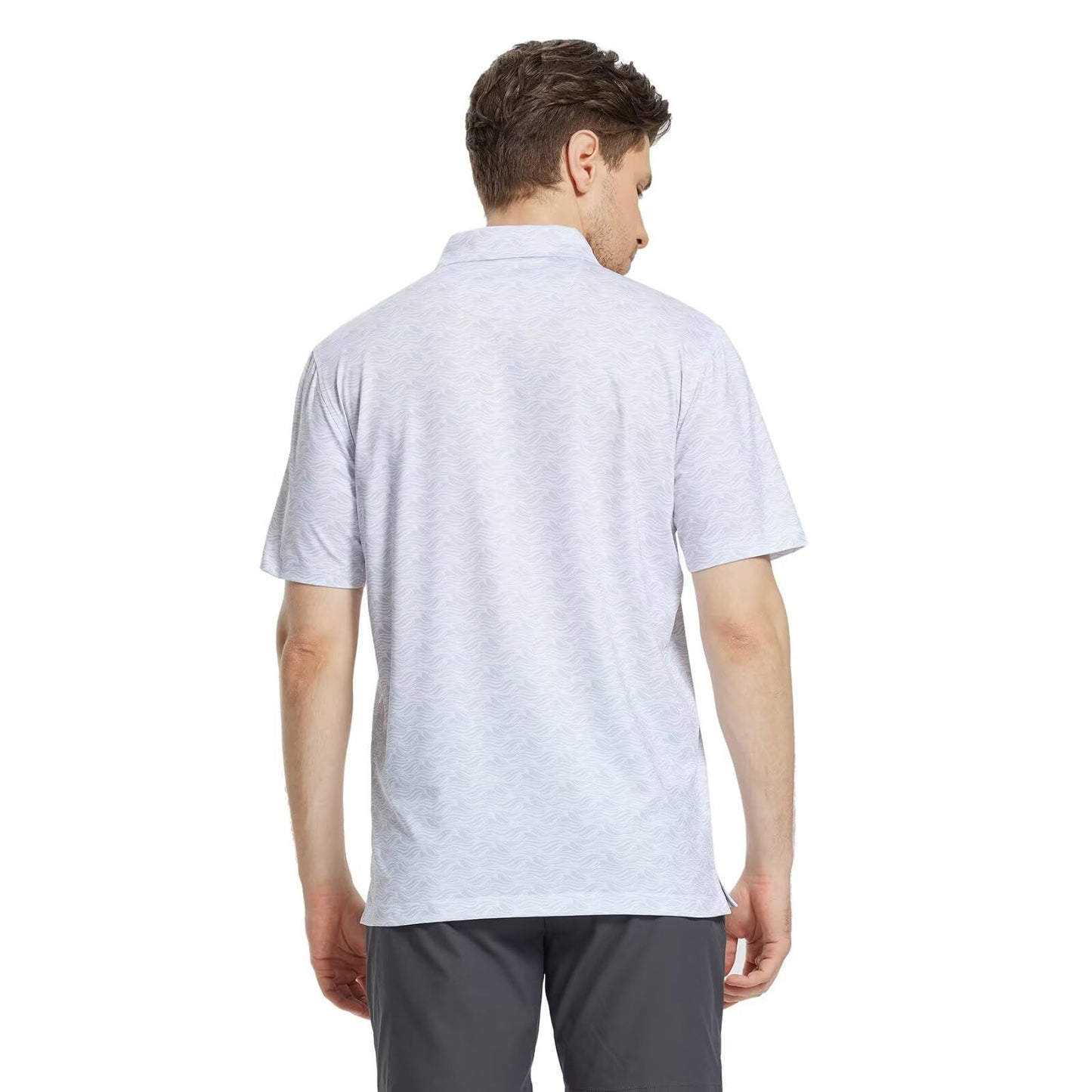 M MAELREG Golf Shirts for Men Dry Fit Print Patterns Performance Moisture Wicking Mens Polo Shirts Short Sleeve