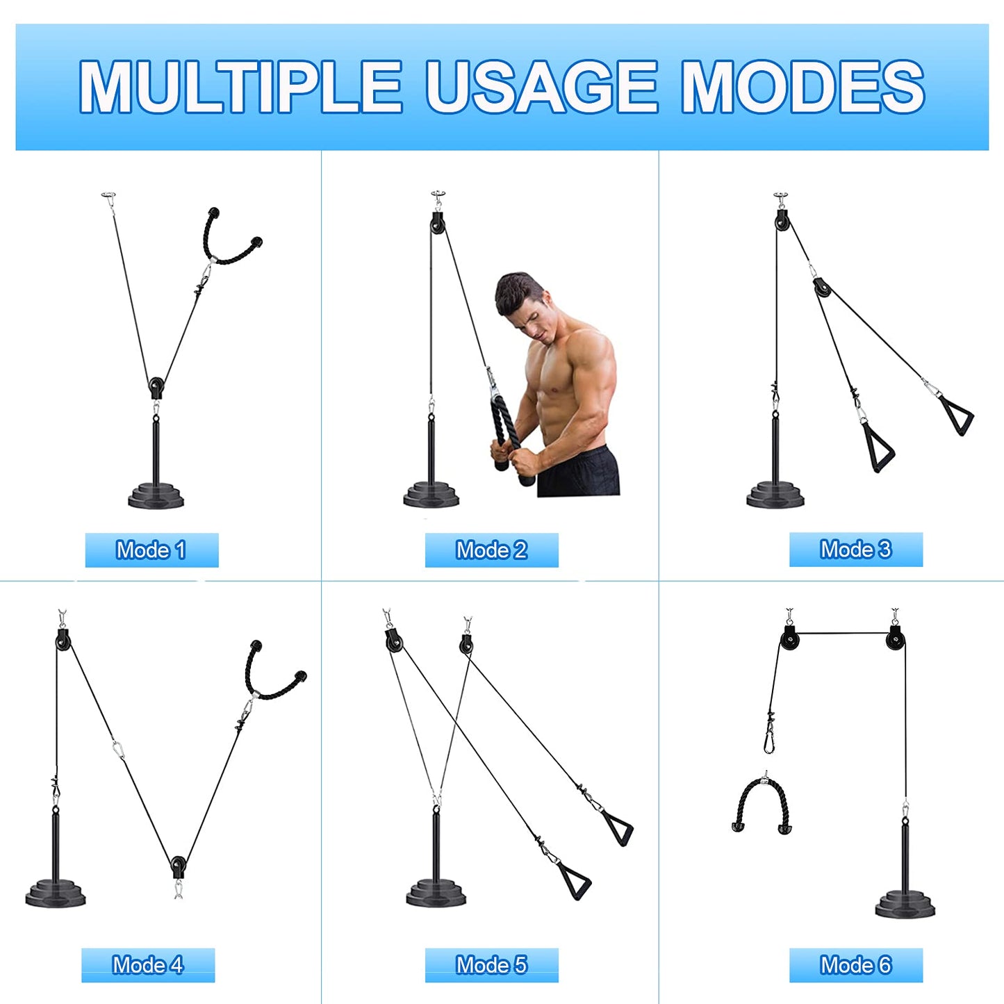 XonyiCos Fitness Cable Pulley System, Gym LAT and Lift Pulldown Machine Attachments, LAT Pull Down Bar Home Workouts Equipments for Biceps Triceps Shoulder Arm Curl Forearm Muscle Strength Exercise