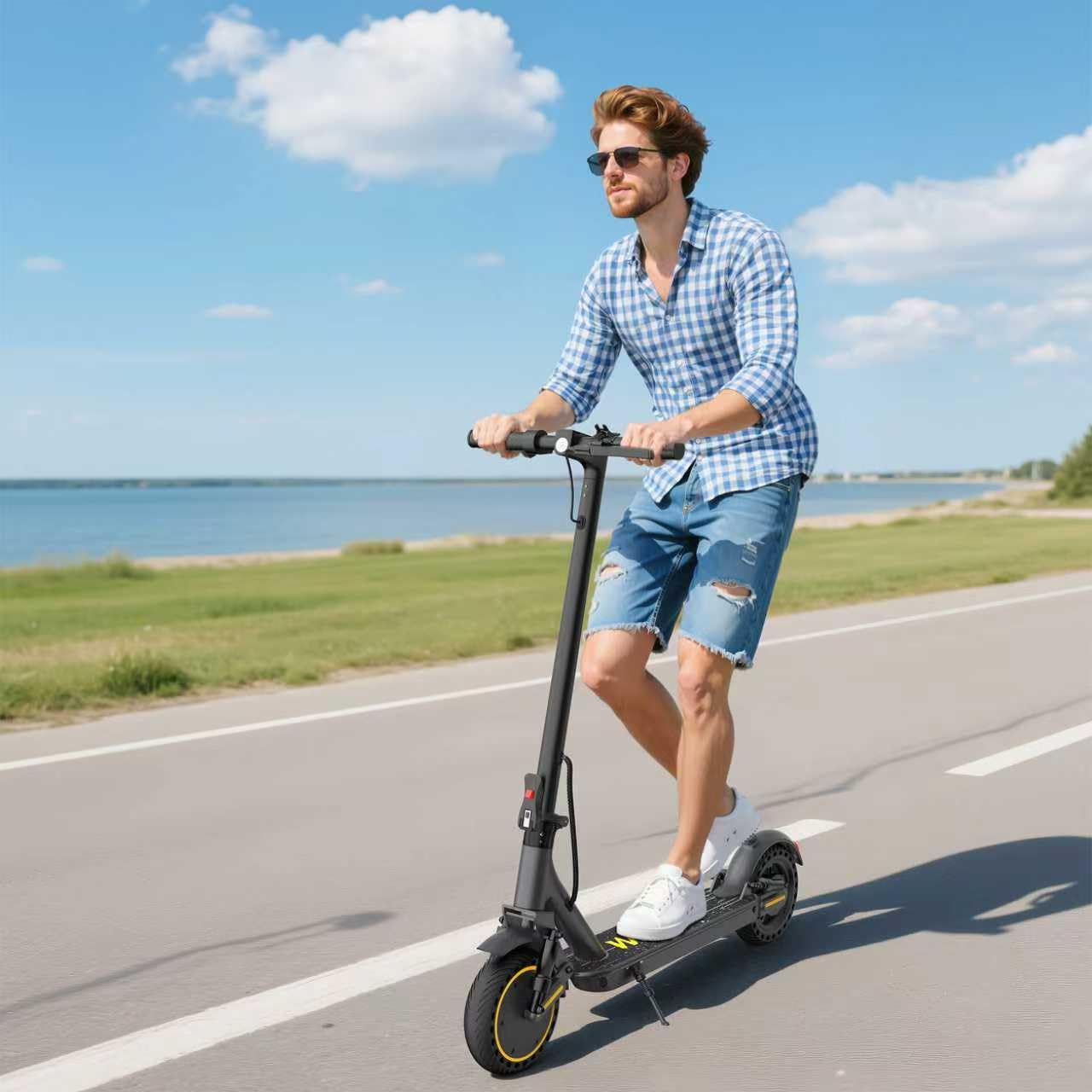 WERHY 10 Inches Electric Scooter, 500W Powerful Motor & 22 MPH Top Speed, 22-28Miles Long Range, Folding E Scooter with Dual Braking for Adults