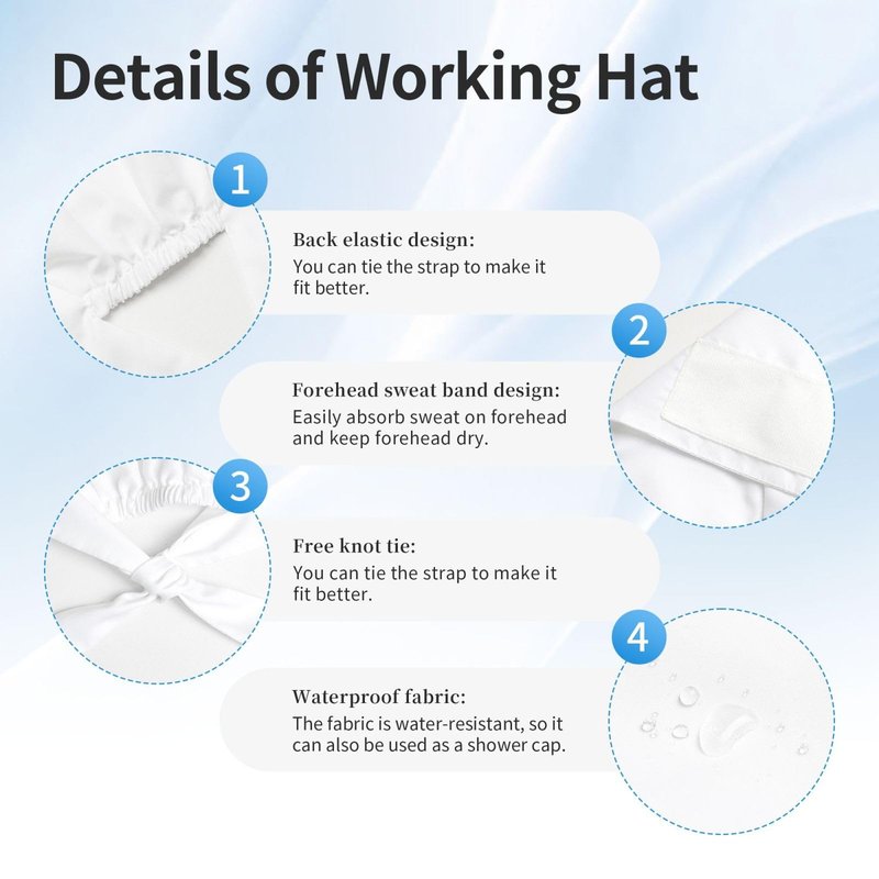 Dental Dentist Teeth Tools Working Cap Breathable Adjustable and Sweatband Comfortable Scrub Cap for Women Men