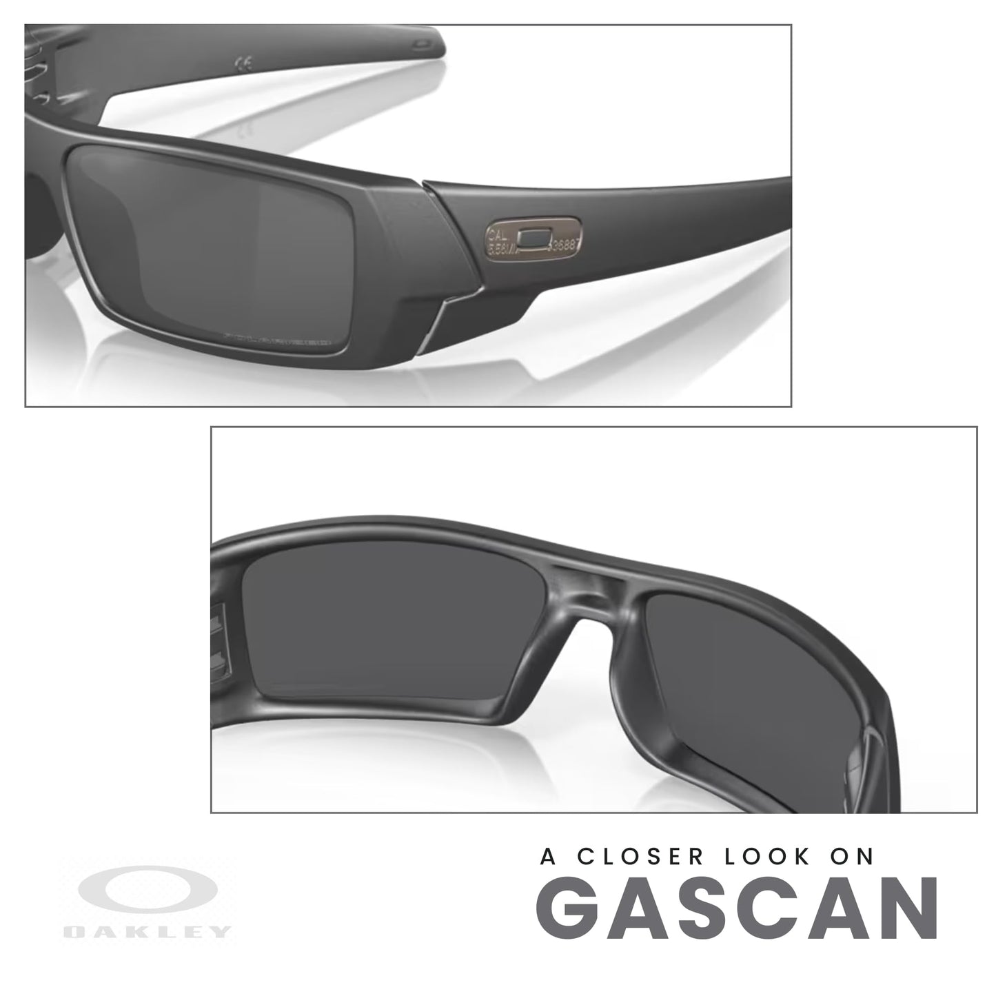 Oakley Gascan OO9014 53-112 Cerakote Cobalt/Black Iridium Polarized Sunglasses+Oakley Leash