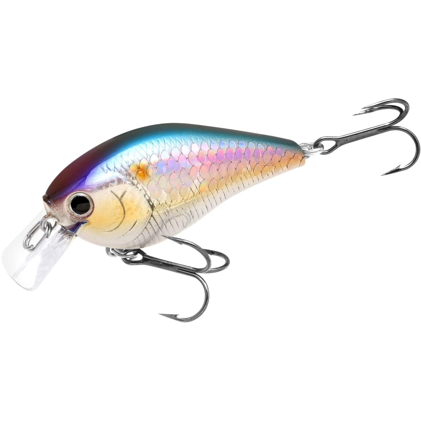 LUCKY CRAFT LC 1.5 Silent Crankbait Fishing Lures, 2-3/8” Squarebill Crankbait, Bass Lures, Floating 4ft Depth Hard Bait, Fishing Gear, 270 MS American Shad