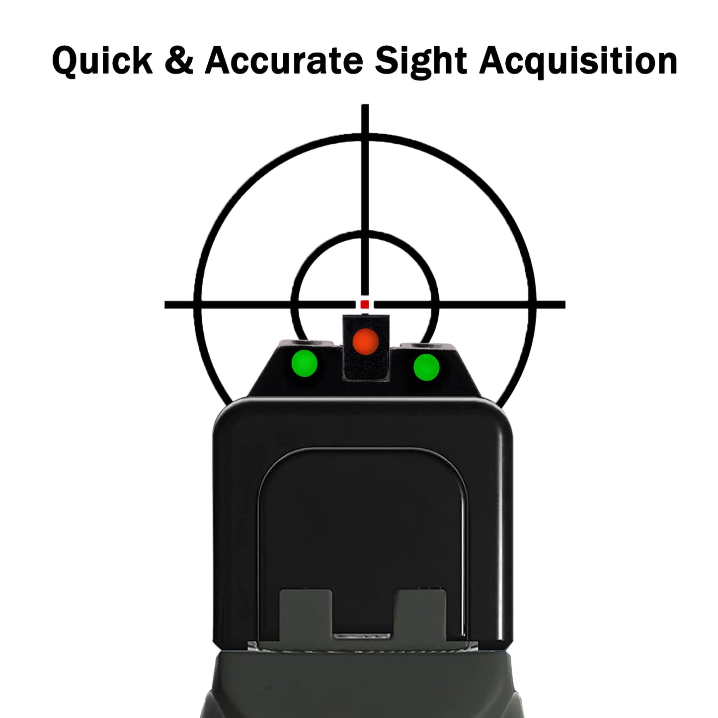 TRSAIM No-Tritium Fiber Optic Sights for Glock 17, 17L, 19, 22, 23, 24, 26, 27, 33, 34, 35, 38, 39 - Red/Green Dot Fiber Optic Sights for Glock (Red Dot)