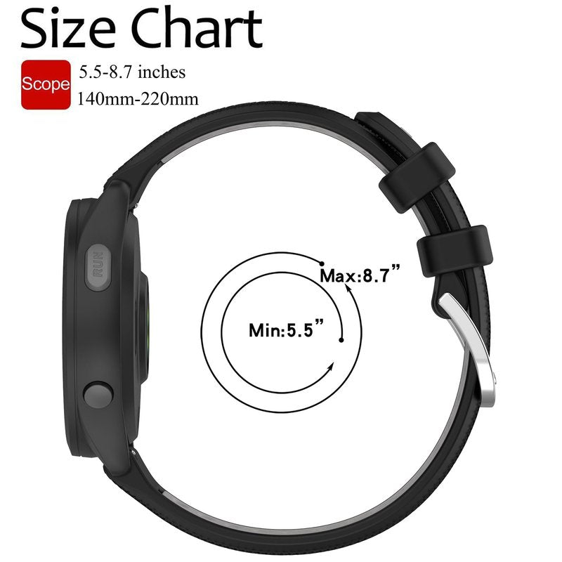 Band for Garmin Forerunner 265, 22mm Quick Release Silicone Replacement Band for Garmin Forerunner 255/ Venu 3/ Venu 2/ Vivoactive 4 (No Tracker)