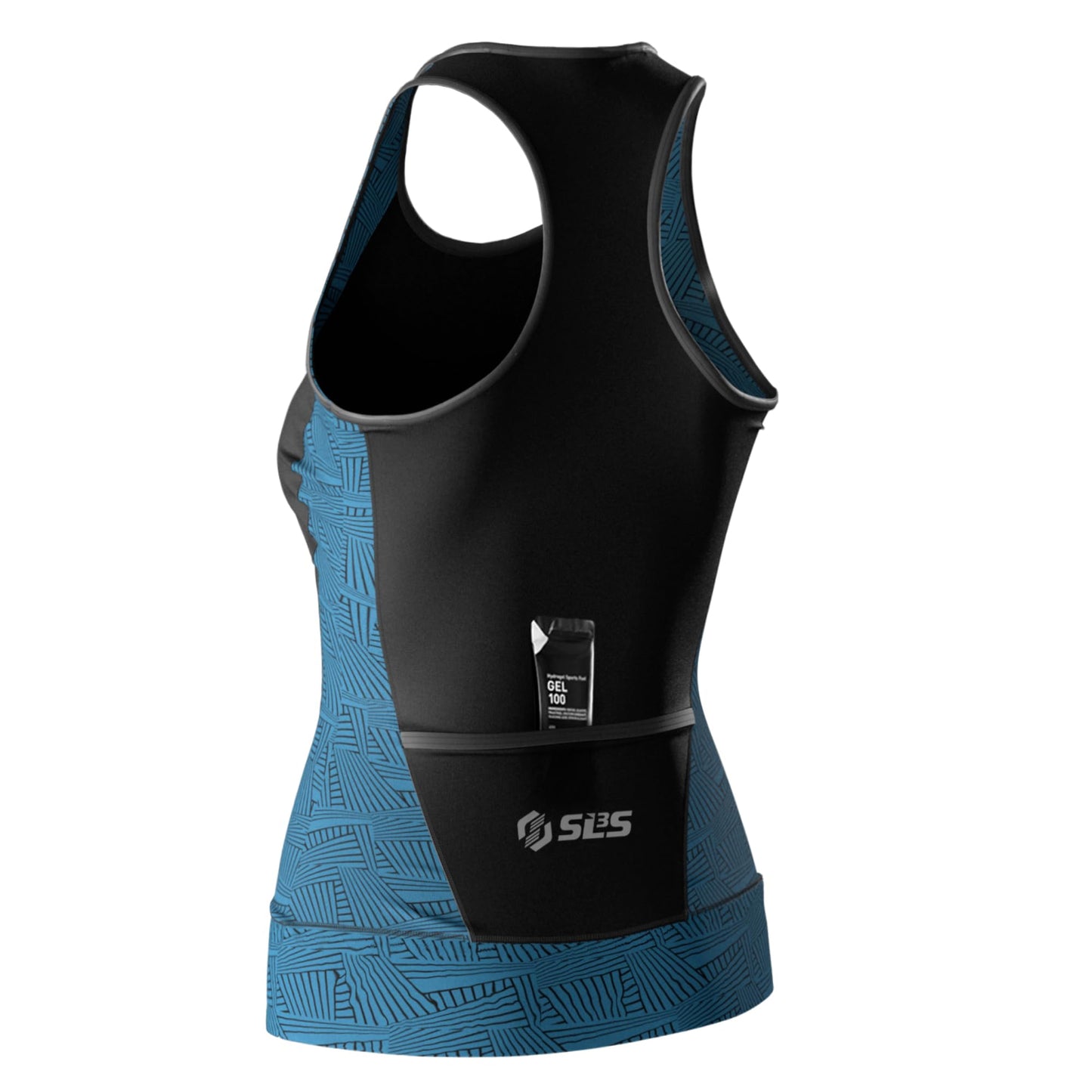 SLS3 Triathlon Top Women - Sleeveless Tri Top Women - Comfortable & Great Fit Triathlon Shirts or Singlet, No Shelf Bra (Lucy Blue, Large)