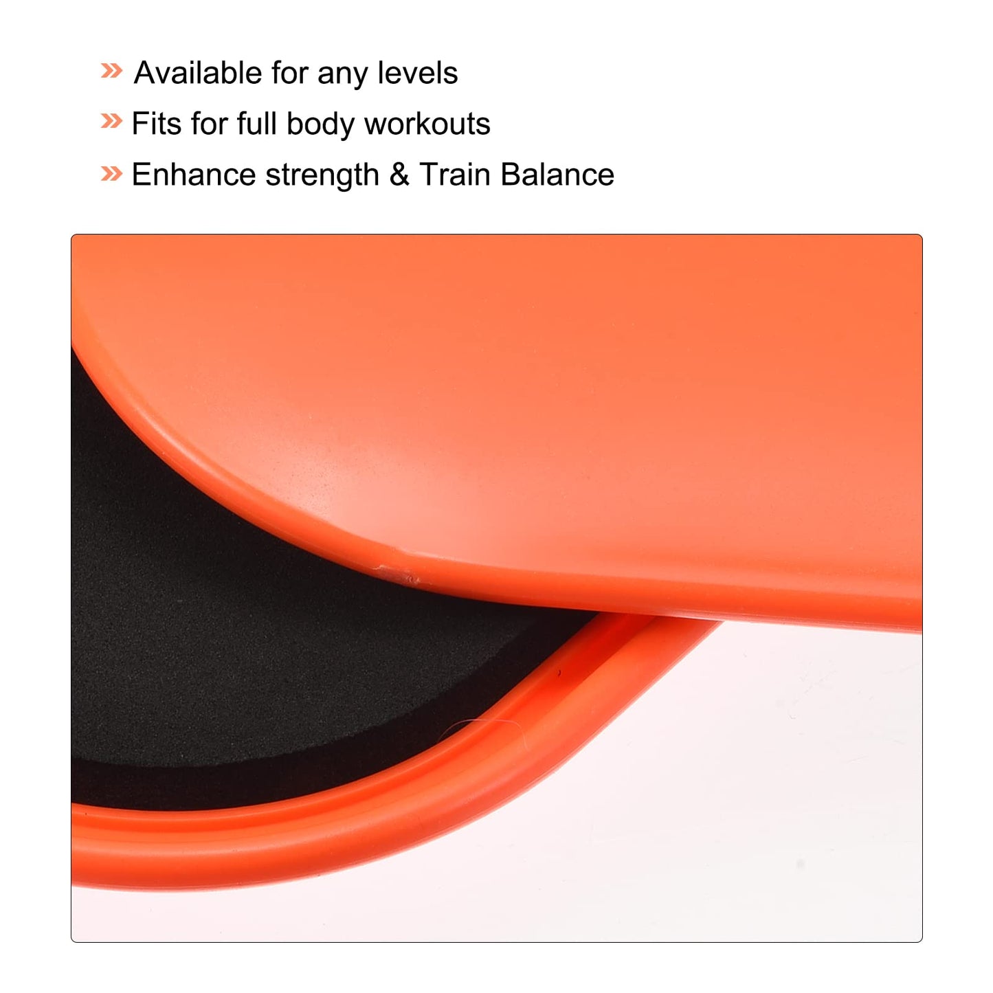 uxcell Exercise Core Sliders, Oval Glider Discs with Feet Covers, Dual Sided Usage in Home Gym for Full Body Workout, Orange