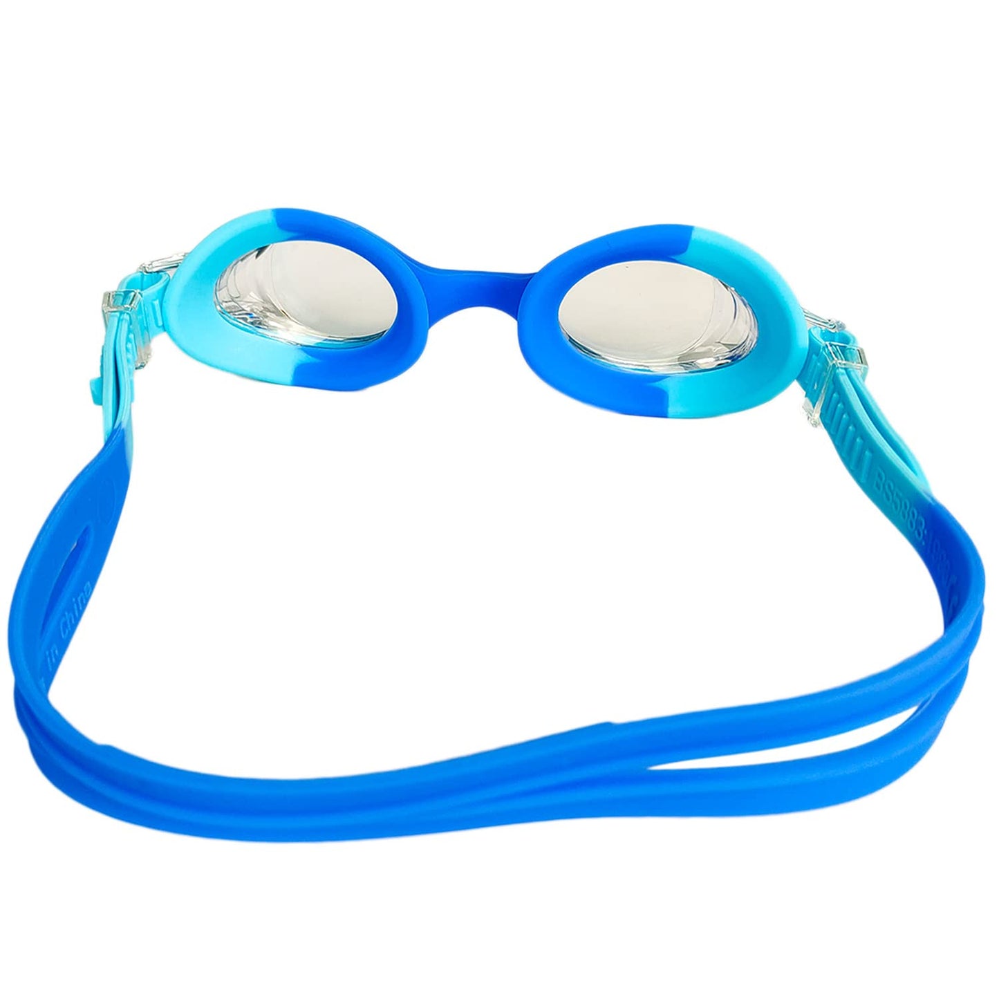 ZHUYNXIR Kid Swim Goggles and swim cap, Swimming Goggles with anti-fog function for boys and girls 3-14 ages. (color : Light blue+dark blue)