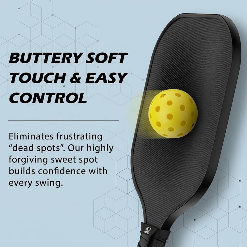 Ritzmed USAPA Approved Pickleball Paddles Set of 4 - T-300 Carbon Fiber Hybrid for Soft Touch & Control - Quiet Lightweight Core - Complete Starter Kit with Bag & Balls for Family & Beginners