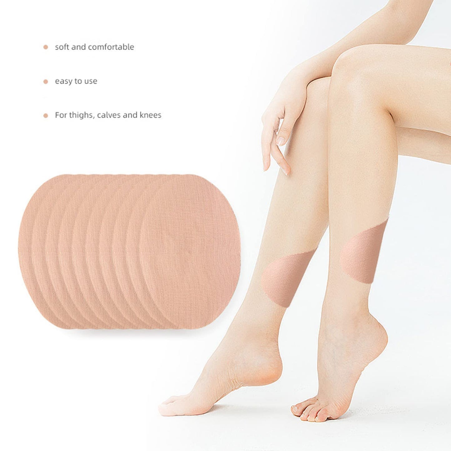 WOLAIYE Thigh Inner Anti-Chafing Sticker, Self-Adhesive Wear-Resistant Disposable Body Anti-Friction Pads, Transparent Ultra-Thin Invisible Patch,12PCS