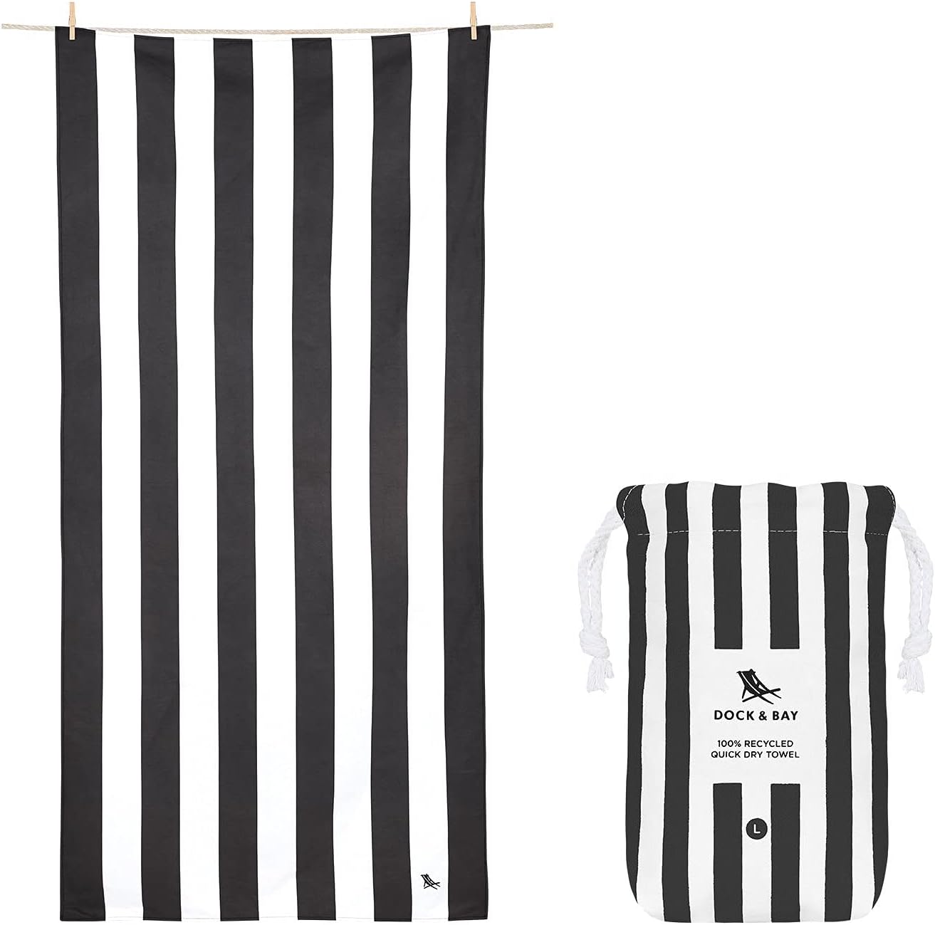 Dock & Bay Extra Large Beach Towel - Quick Dry, Sand-Free, Compact Design | 100% Recycled Material (200x90cm)