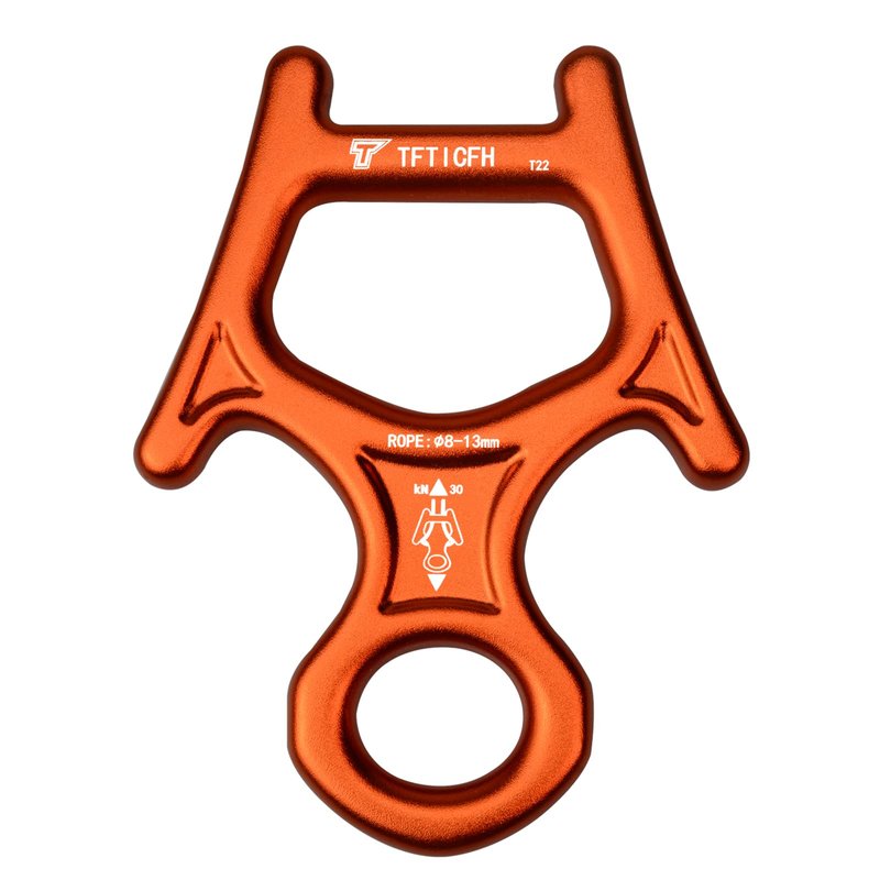 TFTICFH Figure 8 Descender, 30kN Climbing Descender, Heavy Duty 7075 Aluminum Belay & Rappel Equipment for Climbing, Mountaineering, Arborist, Caving, Aerial Yoga,Orange