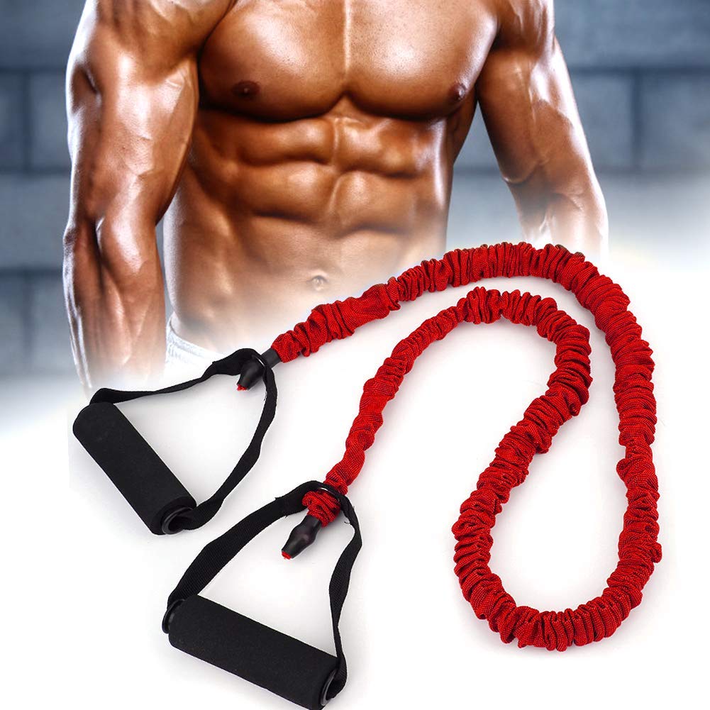 Braided Resistance Bands Pull Rope Fitness Exercise Band Elastic Belt Yoga Power Training Resistance Bands Comfort Grip (Red (15 lbs))