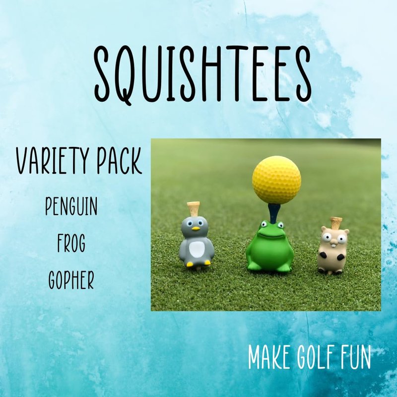 Squishtees Golf Tee Penguin 2 Pack Golf tee Penguin Foam tee That has Insertion for Traditional Golf tees. Used While Playing and Practicing Golf. Make Golf Fun!