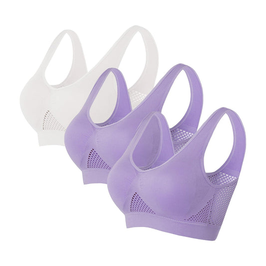 BTDECLAR Deals of The Day Clearance, Breathable Cool Liftup Air Bra, 3 Pack Sports Bra Large Size Air Bra Breathable and Comfort Mesh Bras for Women