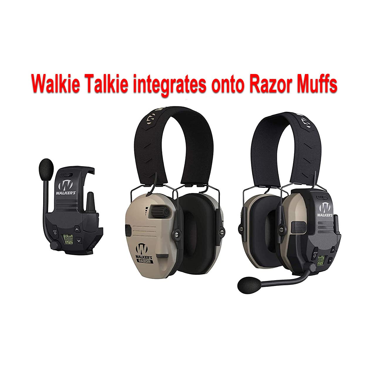 Walker's Razor Slim Electronic Hearing Protection ULTIMATE RANGE BUNDLE, Black Patriot, 2 Pack (12 Items)