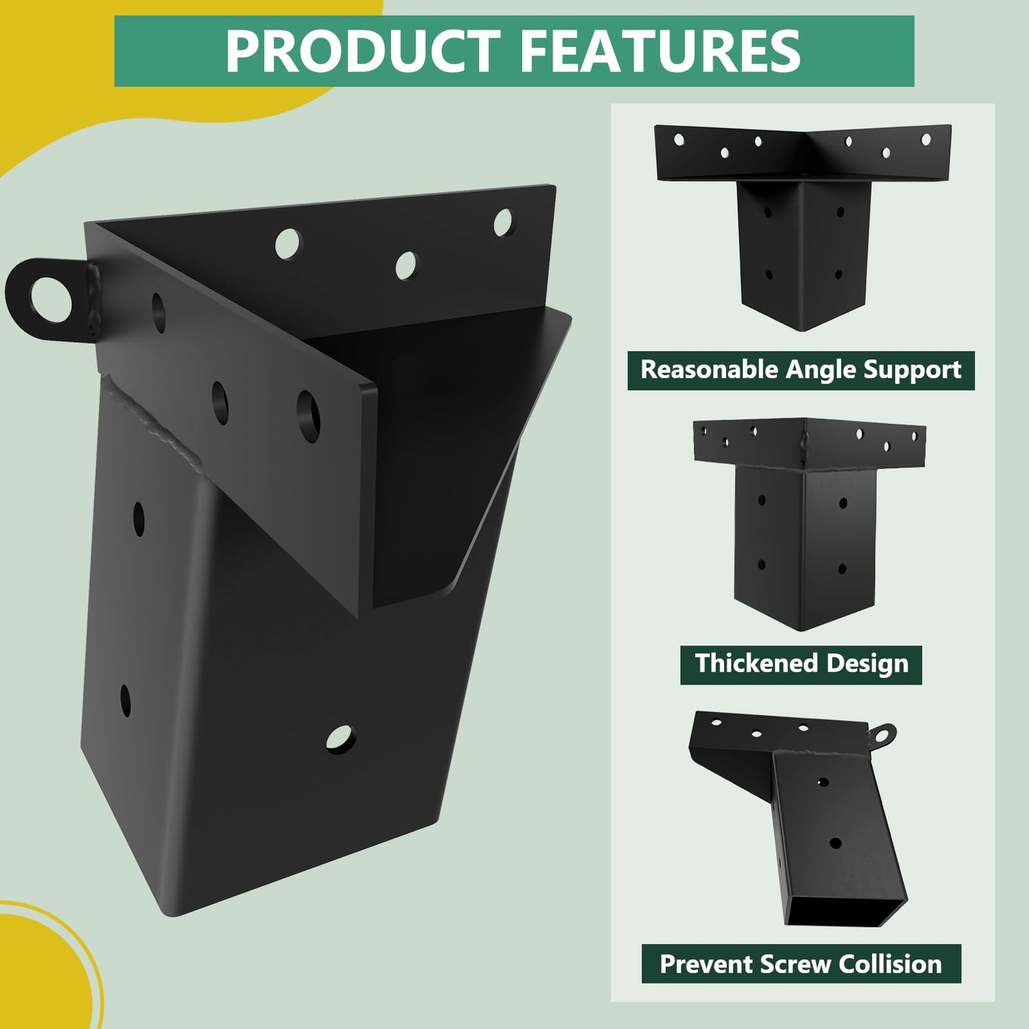 Deer Stand Brackets 4x4, 4 Pcs Outdoor 4x4 Compound Angle Brackets for Deer Blind Brackets, Outdoor Platforms Bracket, Shooting Shacks, Observation Decks and Tree Houses