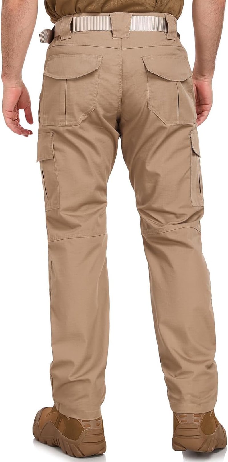Men's Tactical Cargo Pants - Water Resistant, Breathable, Elastic Waist | 8 Pockets for Outdoor Use