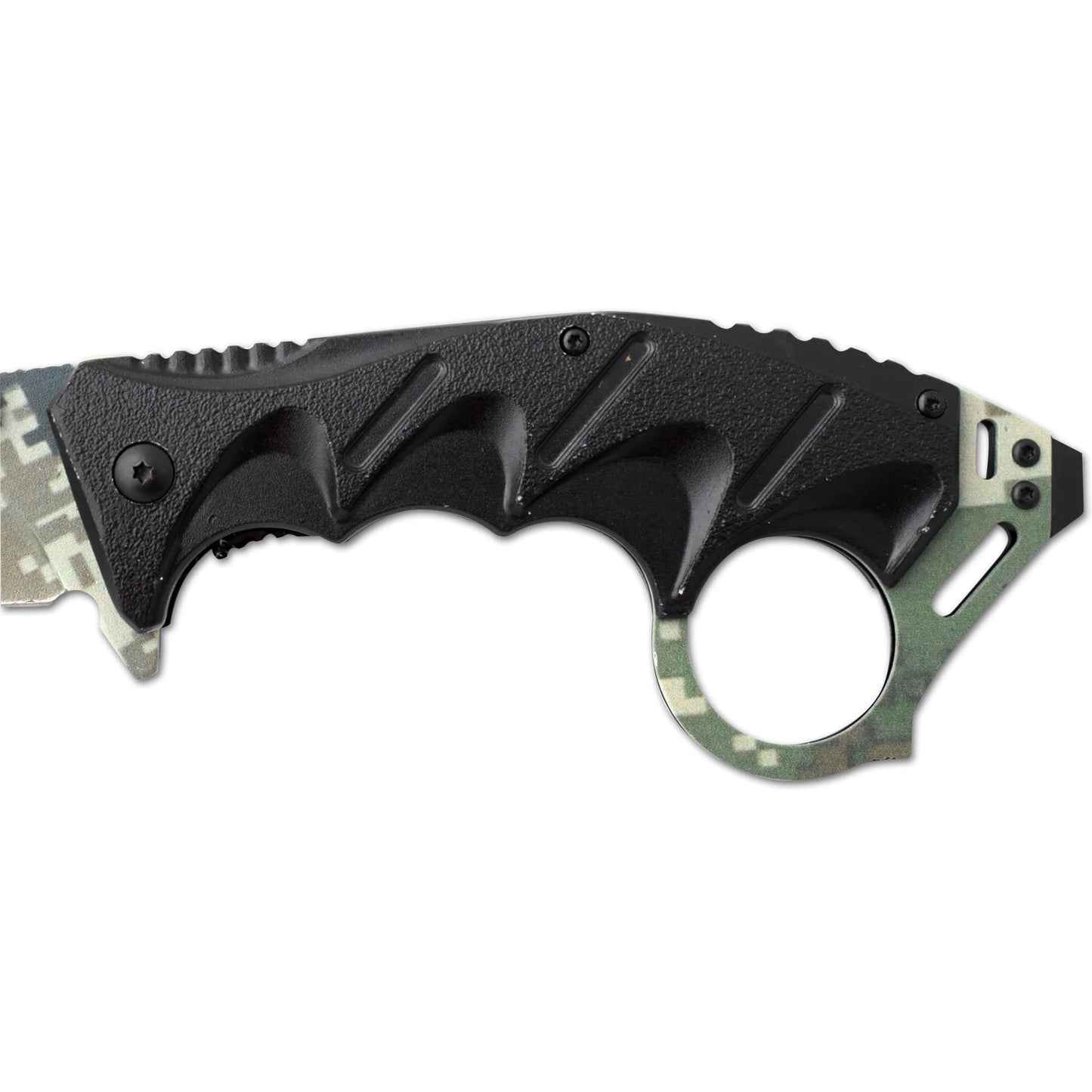 Snake Eye Tactical Everyday Carry Spring Assist Style Folding Pocket Knife EDC (Green Camo)