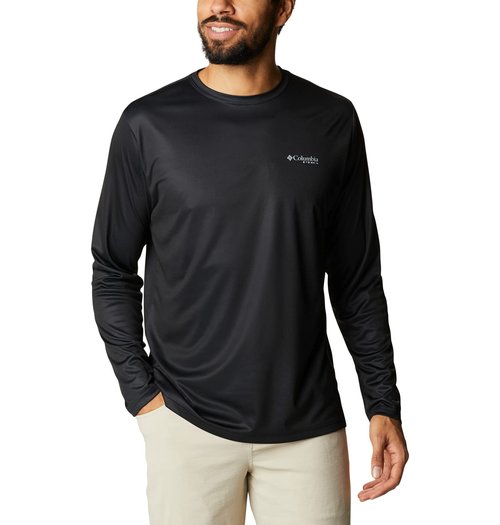 Columbia Men's Standard PHG Terminal Shot LS, Black/Graphite Game Flag, XX-Large